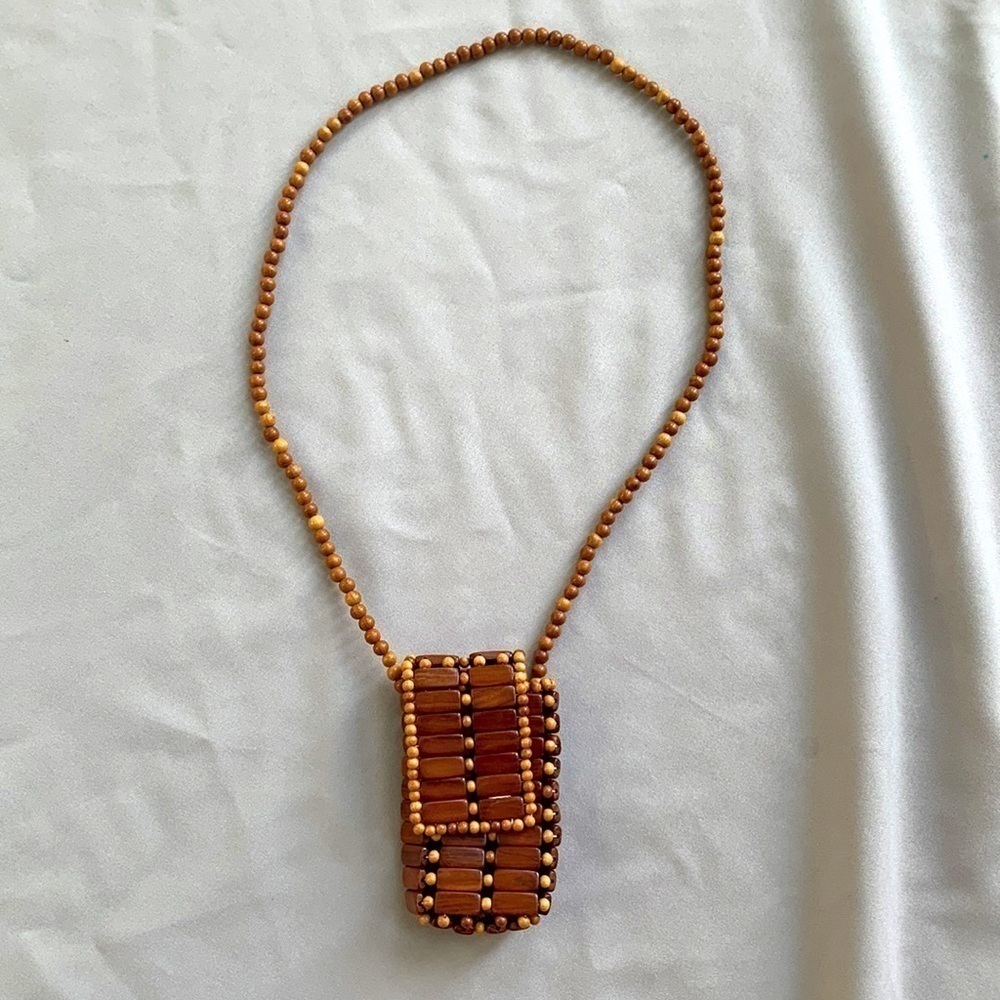 WOODEN Beaded Micro Mini Crossbody Shoulder Phone Case Pouch Bag Purse